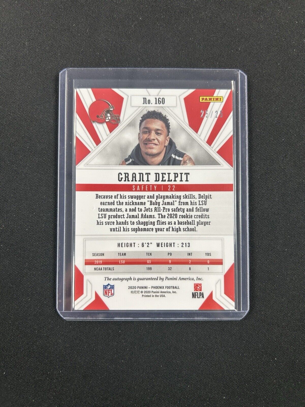 2020 Panini Phoenix Grant Delpit Auto /25