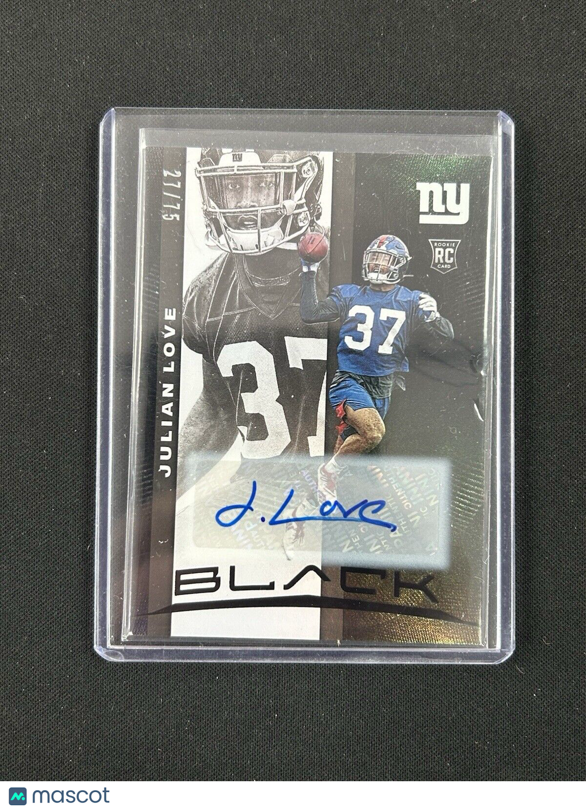 2019 Panini Black Julian Love Auto /75