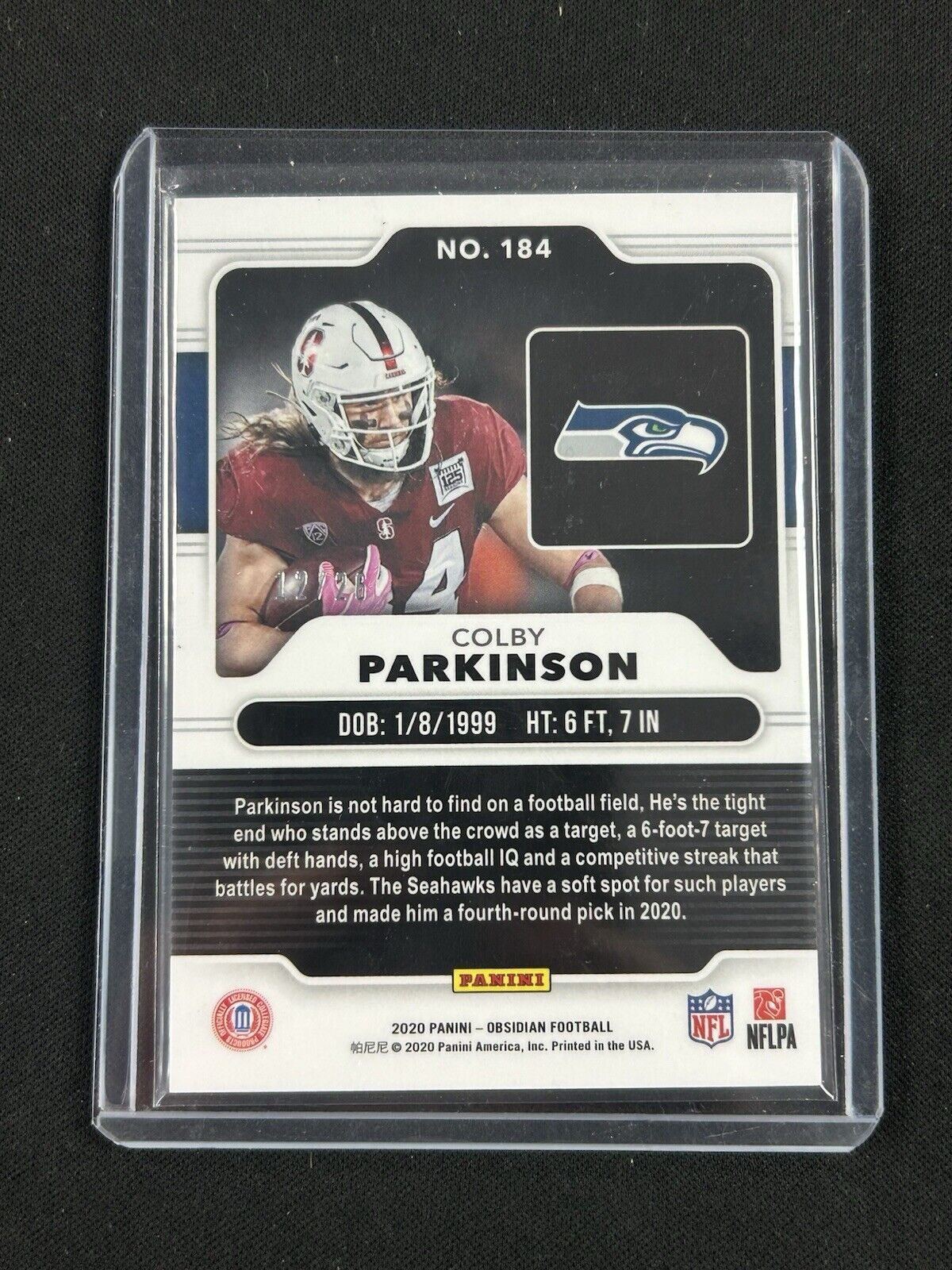 2020 Panini Obsidian Red Colby Parkinson /26