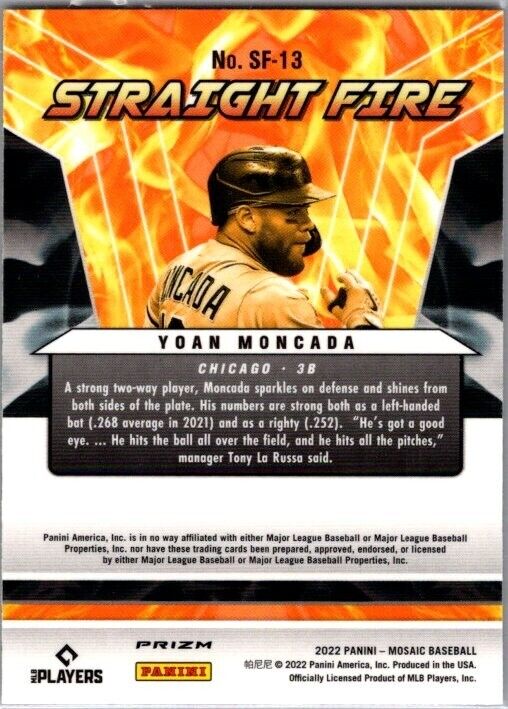 2022 Panini Mosaic - Straight Fire #SF-13 Yoan Moncada