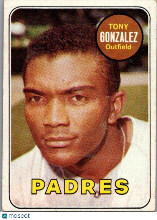 1969 Topps #501a Tony Gonzalez first name in yellow