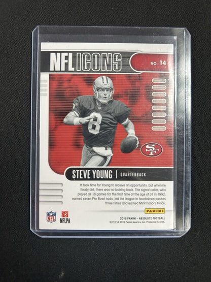 2019 Panini Absolute NFL Icons Blue #14 Steve Young /50