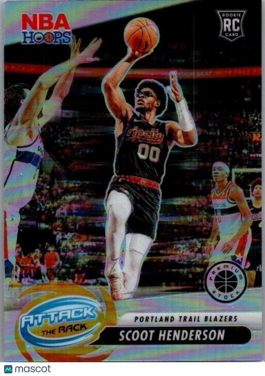 2023-24 Panini NBA Hoops Premium Attack The Rack #6 Scoot Henderson Silver