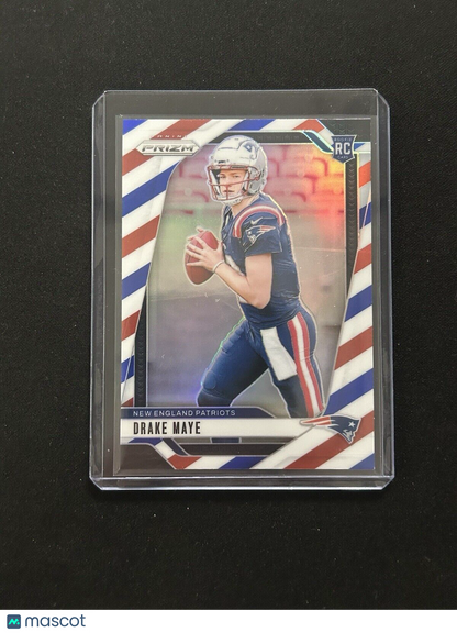 2024 Panini Prizm Red White and Blue #329 Drake Maye RC