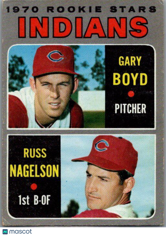 1970 Topps #7 Indians 1970 Rookie Stars (Gary Boyd / Russ Nagelson) RS, RC