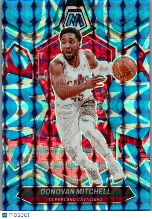 2023-24 Panini Mosaic - Reactive Blue Mosaic Prizm #143 Donovan Mitchell