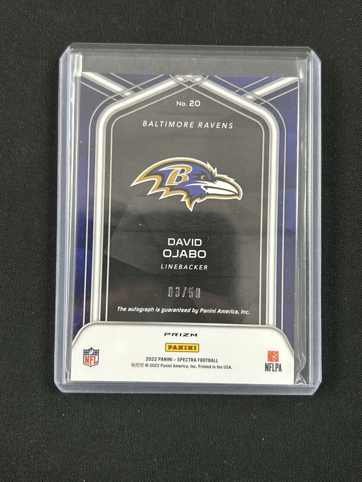 2022 Panini Spectra Rookie Auto Disco David Ojabo /50