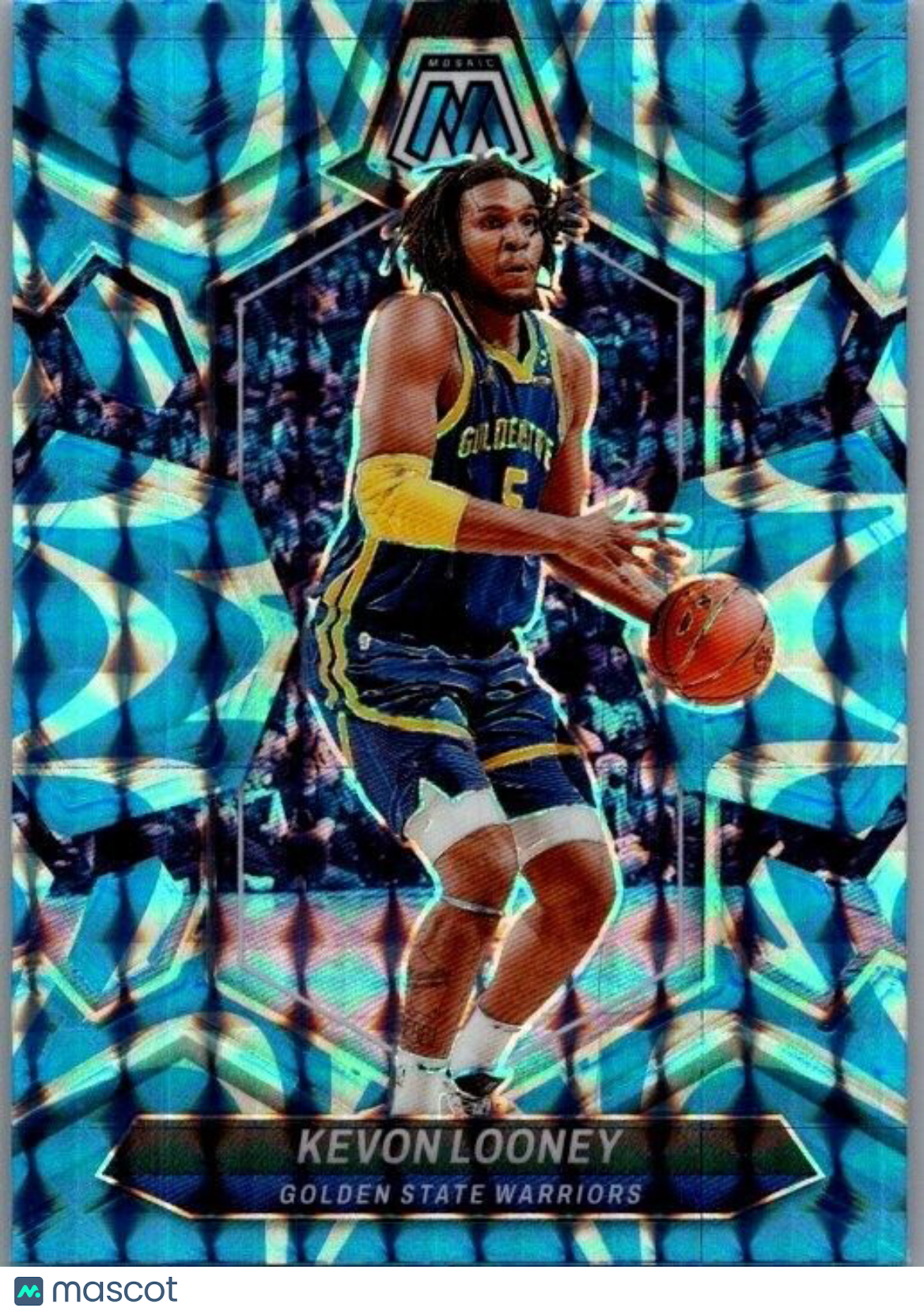 2023-24 Panini Mosaic - Reactive Blue Mosaic Prizm #195 Kevon Looney