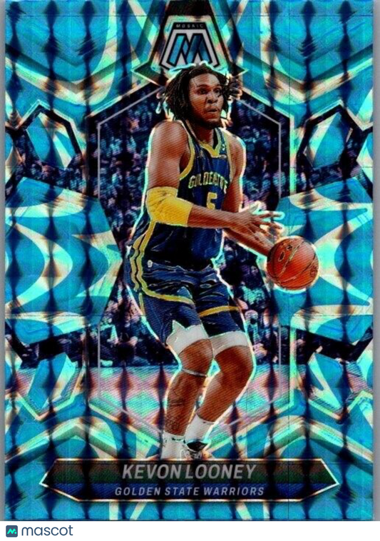 2023-24 Panini Mosaic - Reactive Blue Mosaic Prizm #195 Kevon Looney