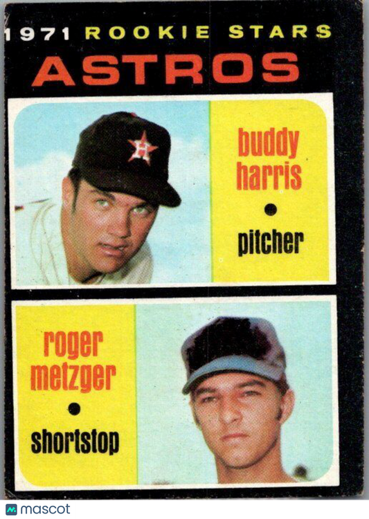 1971 Topps #404 Astros Rookies Buddy Harris Roger Metzger