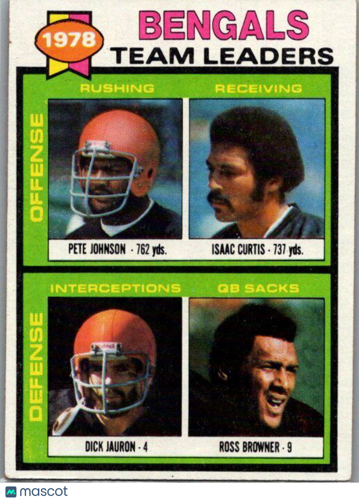 1979 Topps #94 Bengals Team LeaderS Johnson /Curtis /Jauron /Browner