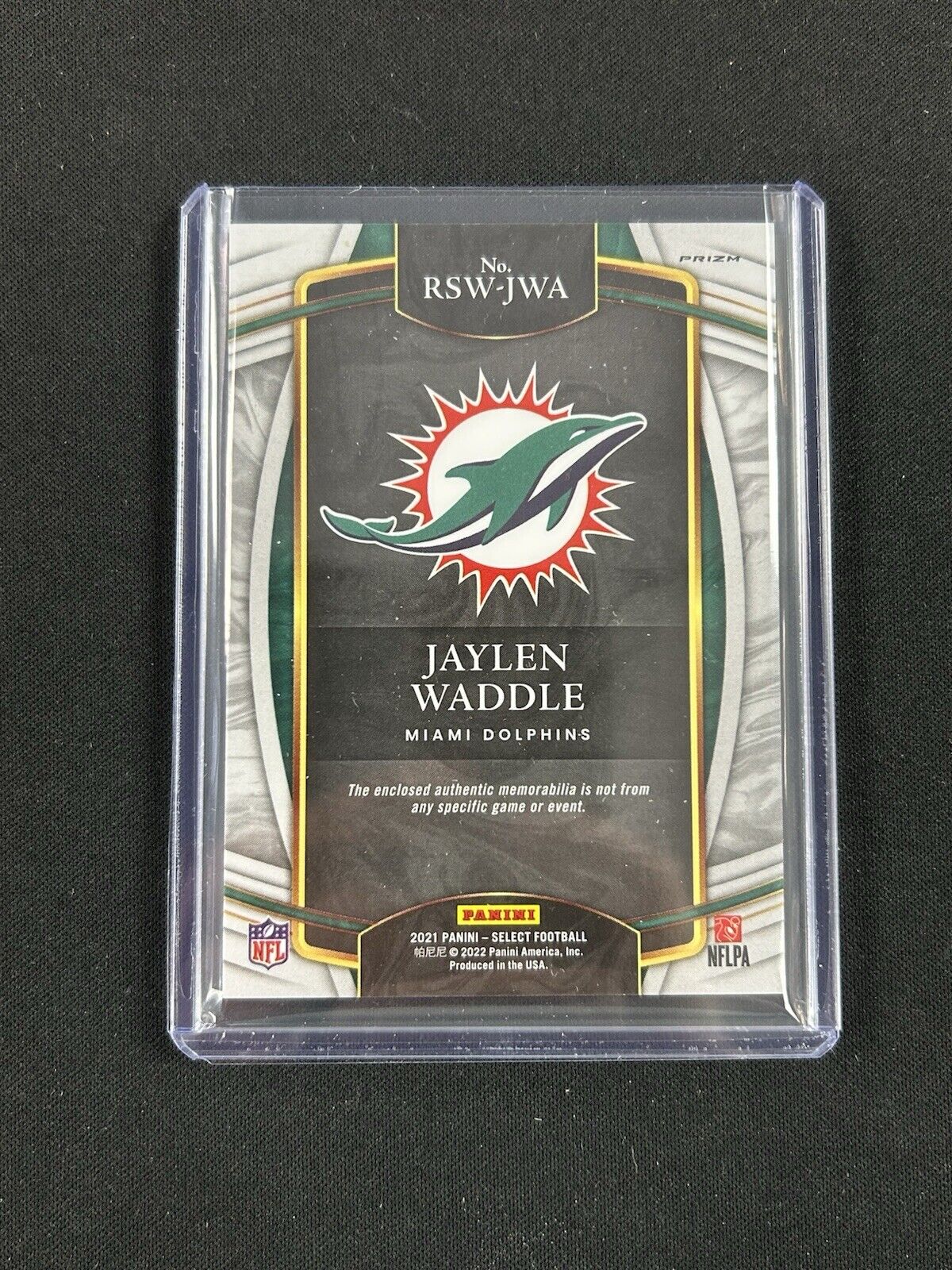 2021 Panini Select Red Patch #RSW-JWA Jaylen Waddle