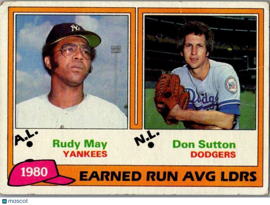 1981 Topps #7 1980 Earned Run Average Leaders (Rudy May / Don Sutton)