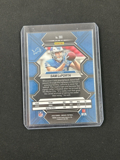 2023 Panini Mosaic Blue Reactive Prizm #360 Sam Laporta RC