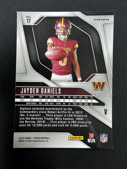 2024 Panini Prizm - Rookie Variations Silver Prizm #17 Jayden Daniels (RC)