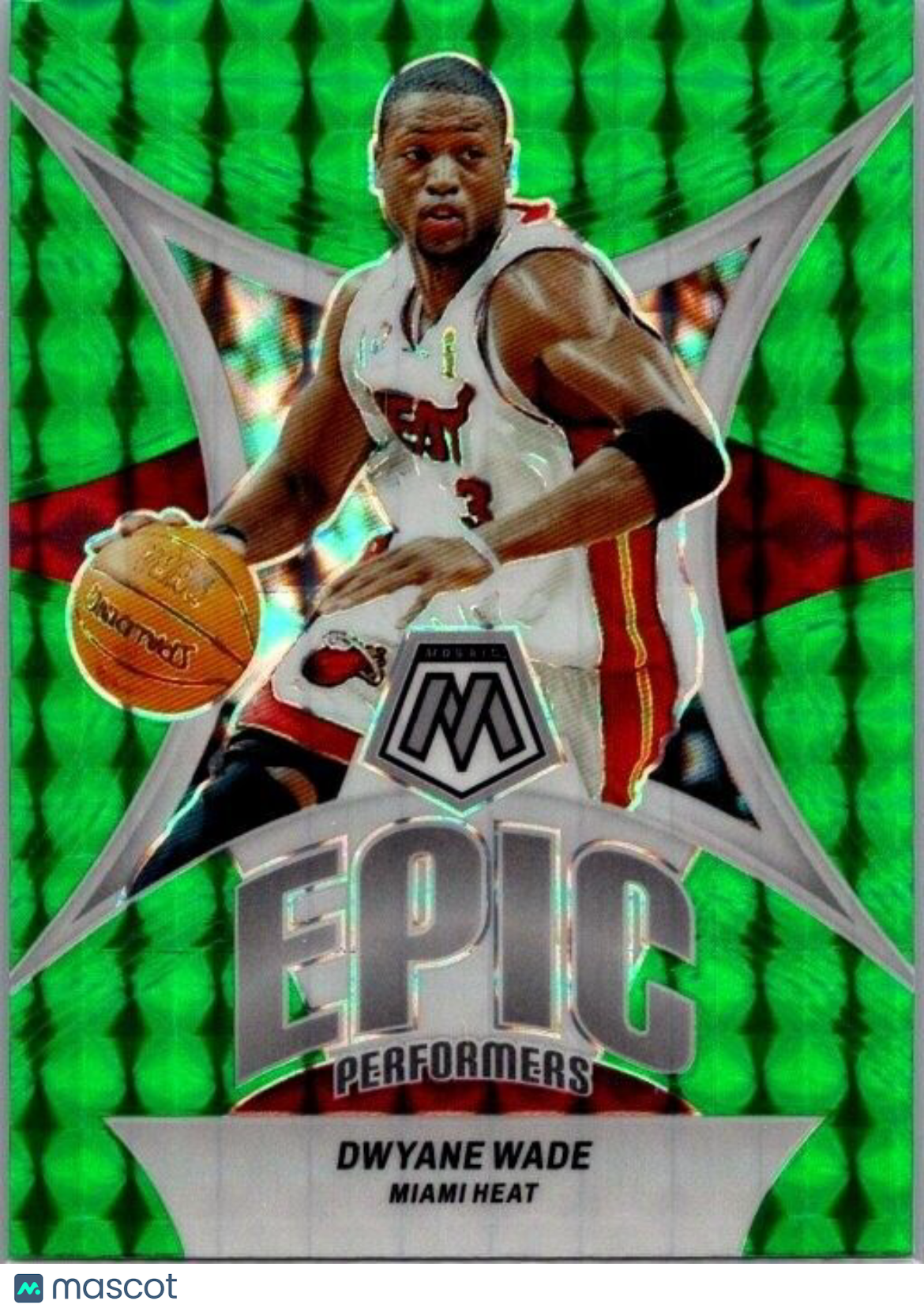 2023-24 Panini Mosaic - Epic Performers #17 Dwyane Wade Green Mosaic Prizm