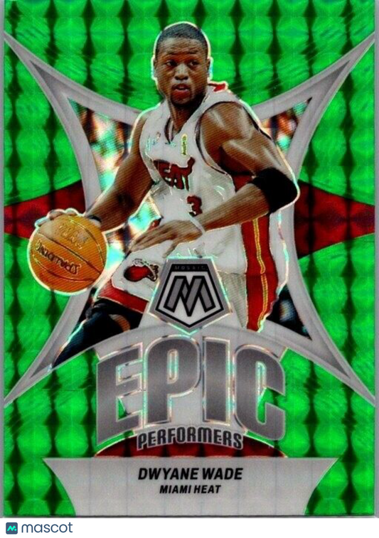 2023-24 Panini Mosaic - Epic Performers #17 Dwyane Wade Green Mosaic Prizm