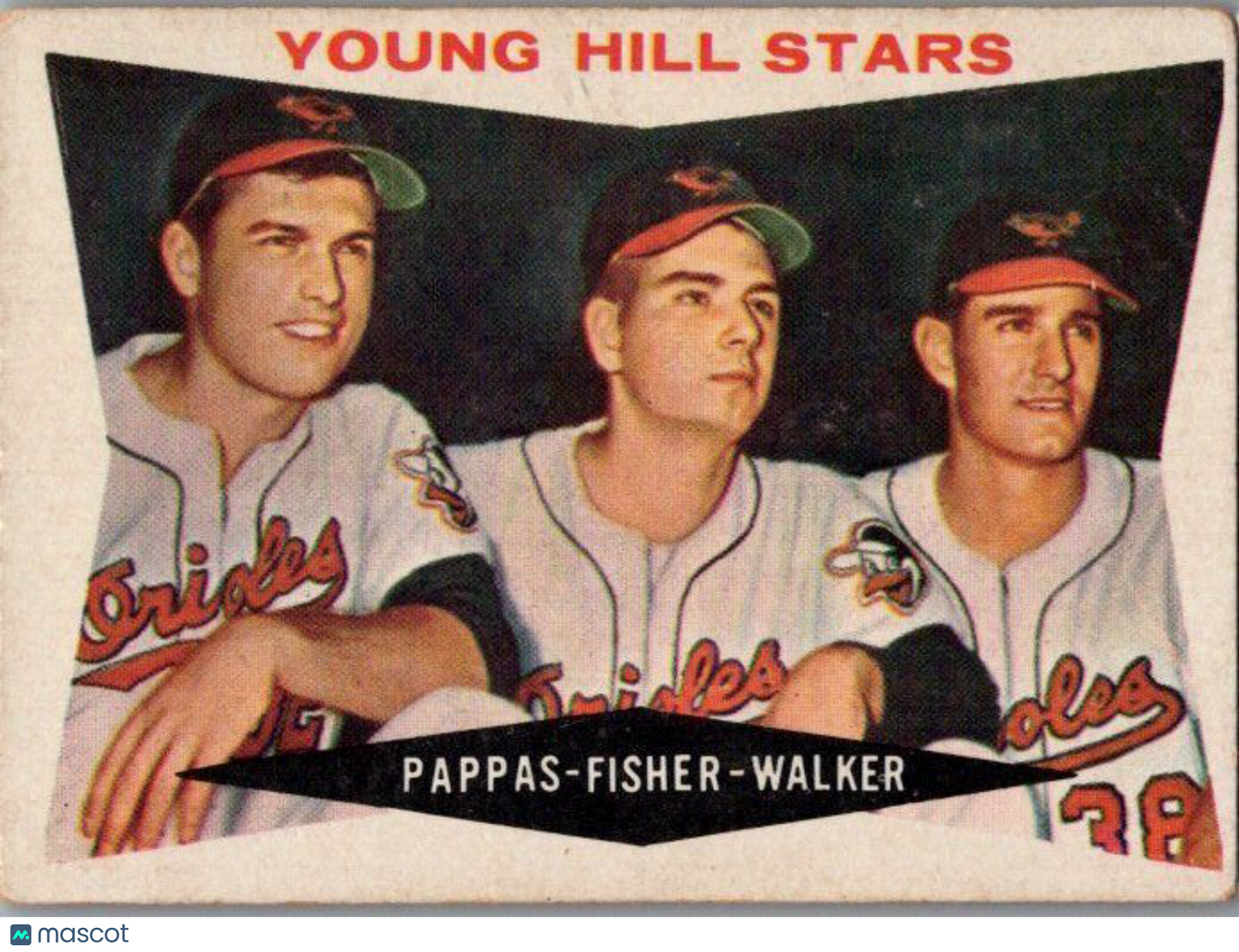 1960 Topps #399a Young Hill Stars (Milt Pappas / Jack Fisher / Jerry Walker)