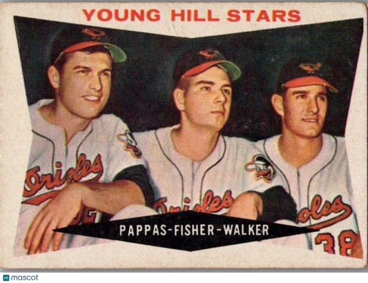 1960 Topps #399a Young Hill Stars (Milt Pappas / Jack Fisher / Jerry Walker)