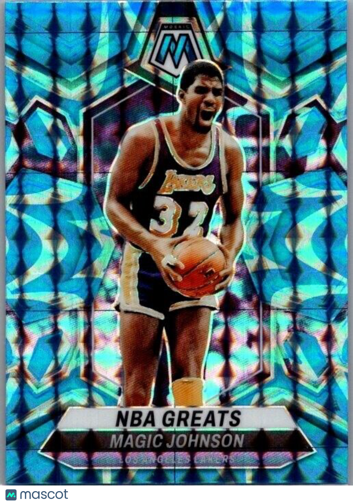 2023-24 Panini Mosaic - Reactive Blue Mosaic Prizm #295 Magic Johnson