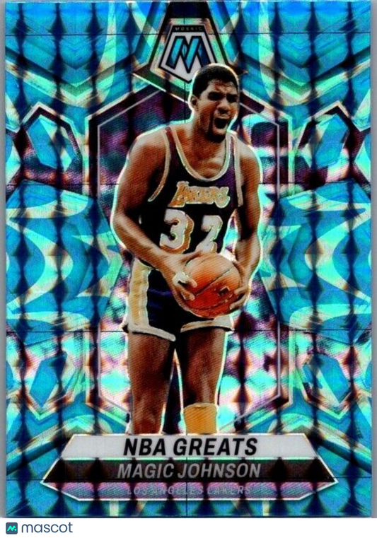 2023-24 Panini Mosaic - Reactive Blue Mosaic Prizm #295 Magic Johnson