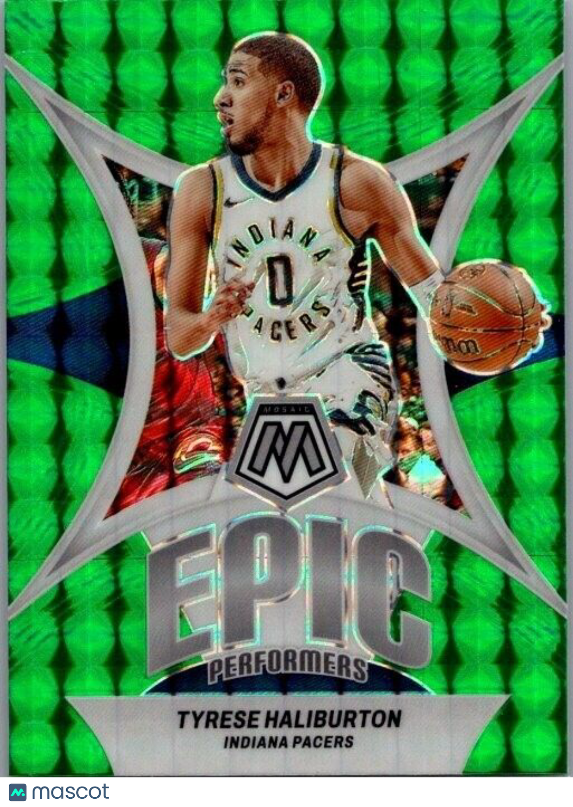 2023-24 Panini Mosaic - Epic Performers #4 Tyrese Haliburton Green Mosaic Prizm