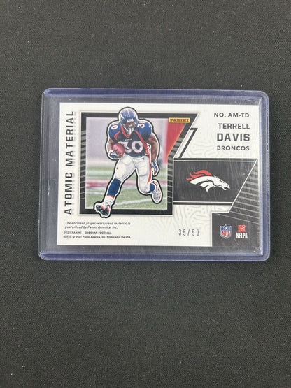 2021 Panini Obsidian Atomic Electric Etch Green Terrell Davis /50