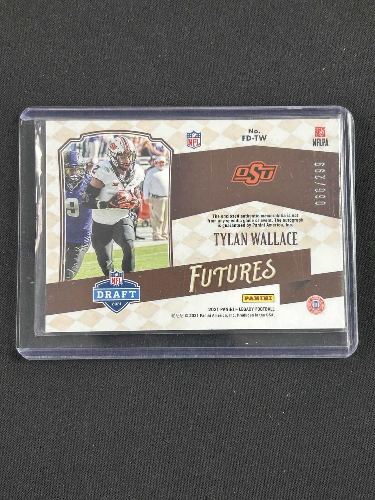 2021 Panini Legacy Futures RPA #FD-TW Tylan Wallace /299