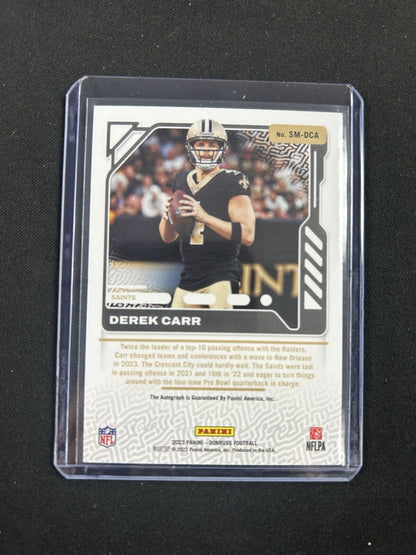 2023 Panini Donruss Blue Signature Marks Derek Carr /50