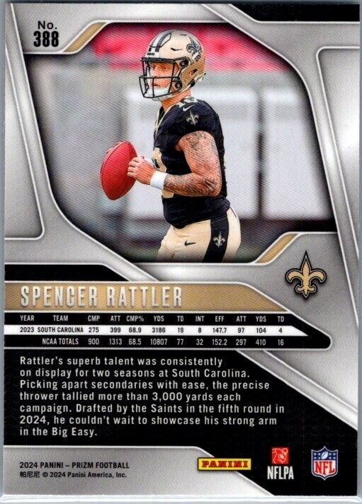 2024 Panini Prizm - #388 Spencer Rattler Rookie (RC)