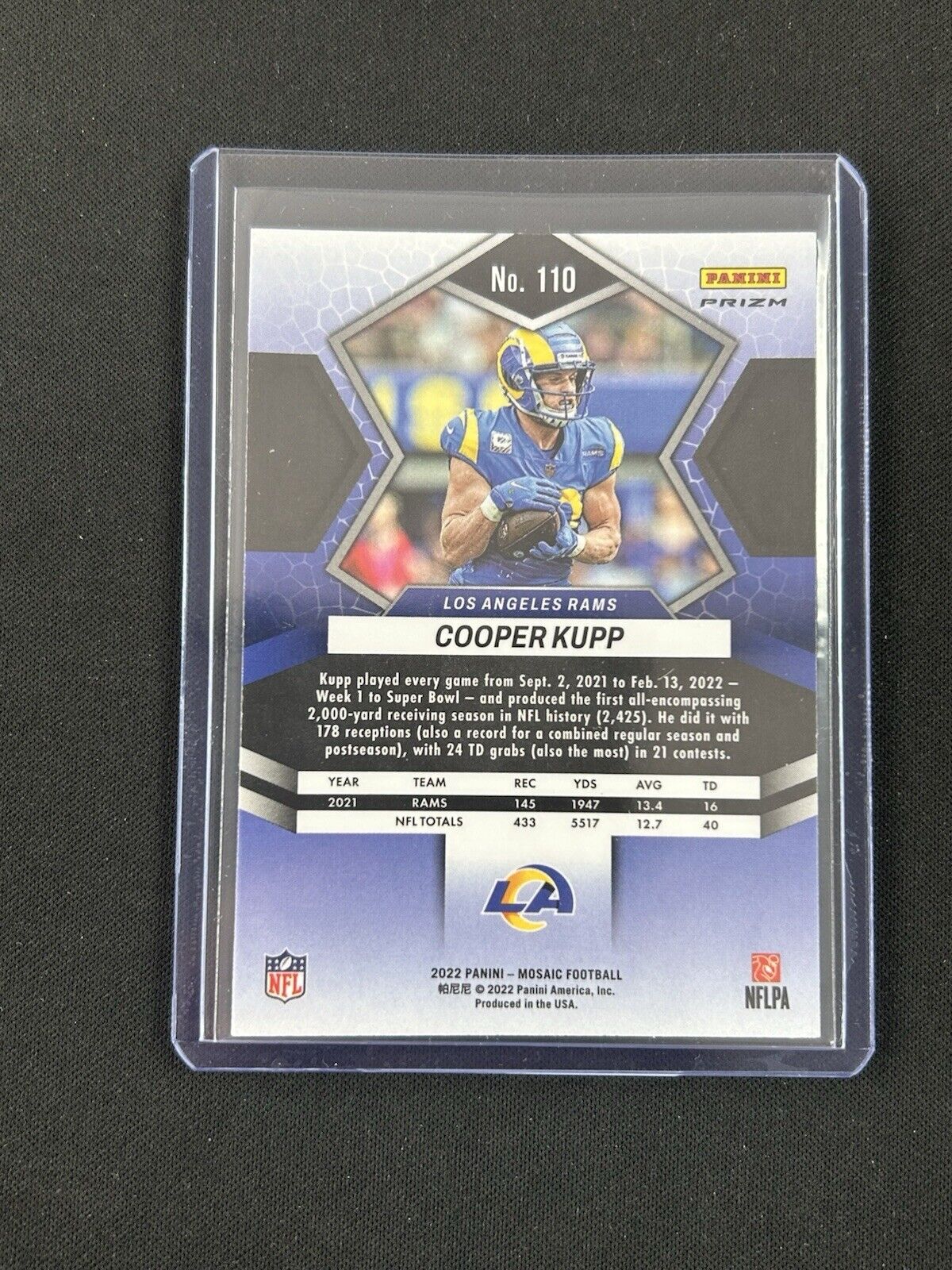 2022 Panini Mosaic Red Sparkle #110 Cooper Kupp CASE HIT