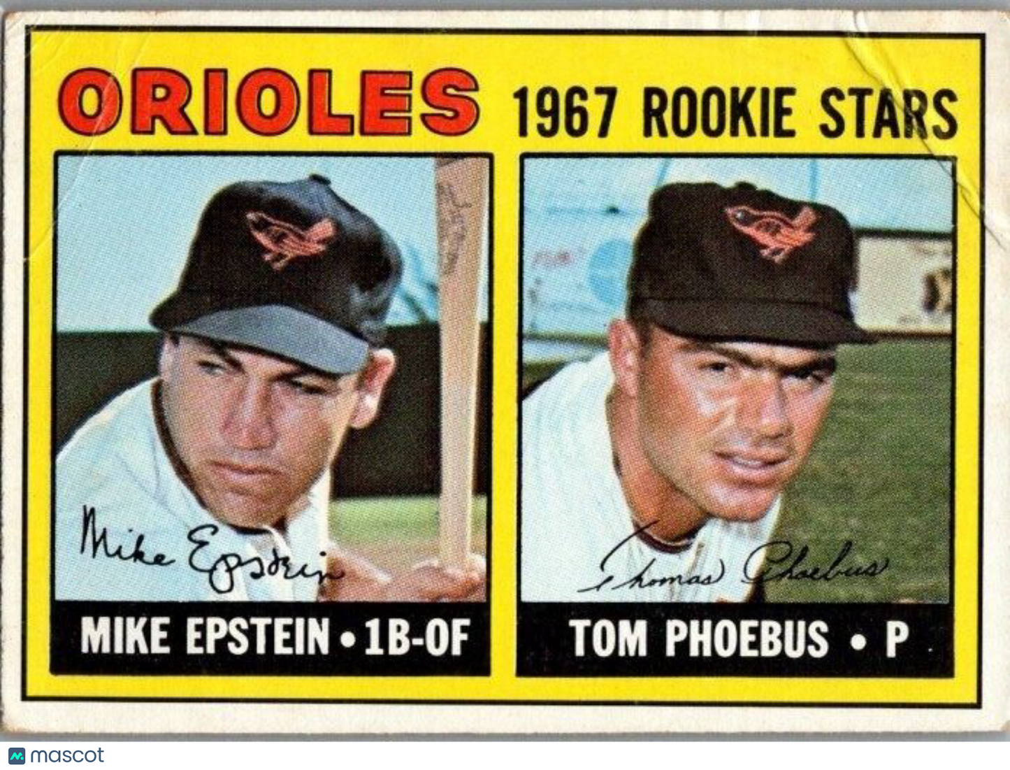 1967 Topps - 1967 Rookie Stars #204 Mike Epstein, Tom Phoebus (RC)