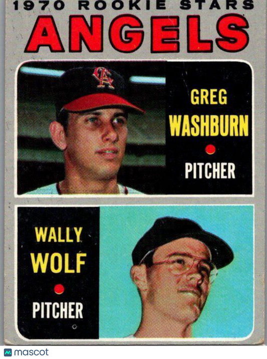 1970 Topps #74 Angels 1970 Rookie Stars (Greg Washburn / Wally Wolf) RS, RC