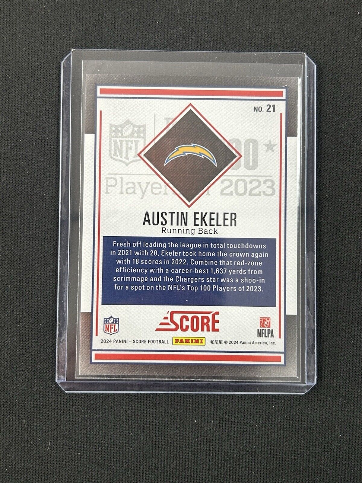 2024 Panini Score Top 100 Players #21 Austin Ekeler CASE HIT