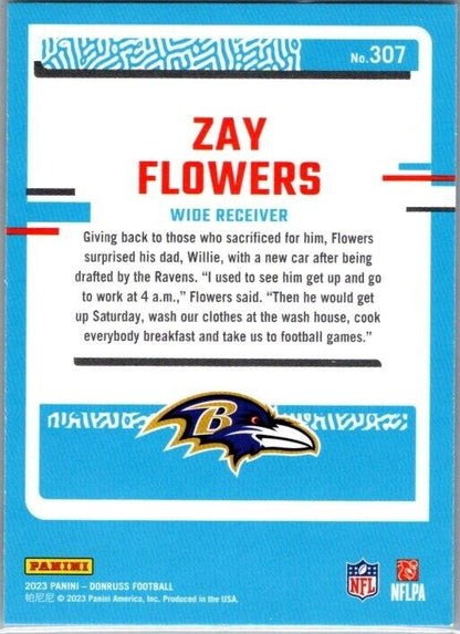 2023 Panini Donruss #307 Zay Flowers Rated Rookie RC