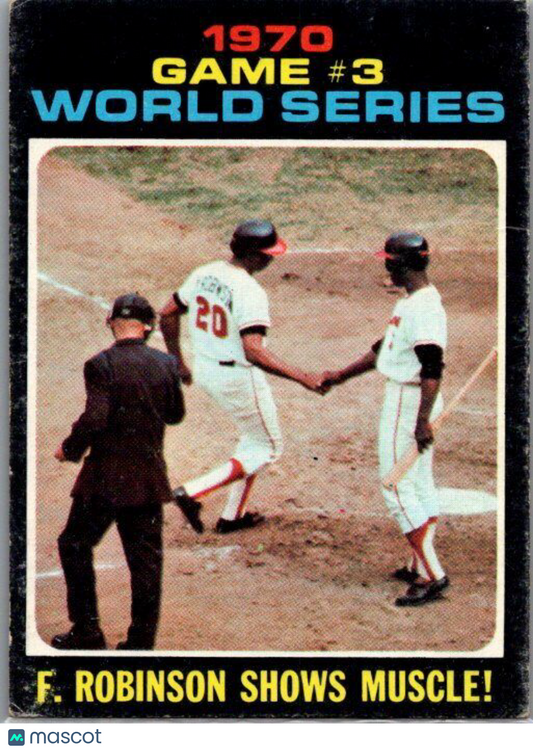 1971 Topps #329 1970 World Series Game 3: F. Robinson Shows Muscle!