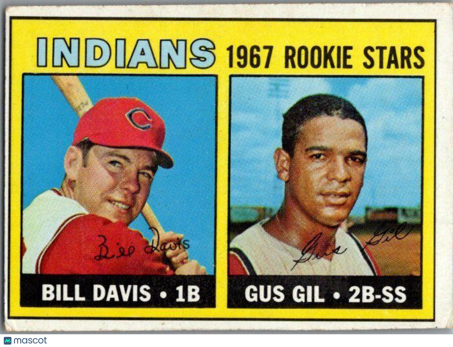 1967 Topps #253 Indians 1967 Rookie Stars (Bill Davis / Gus Gil)