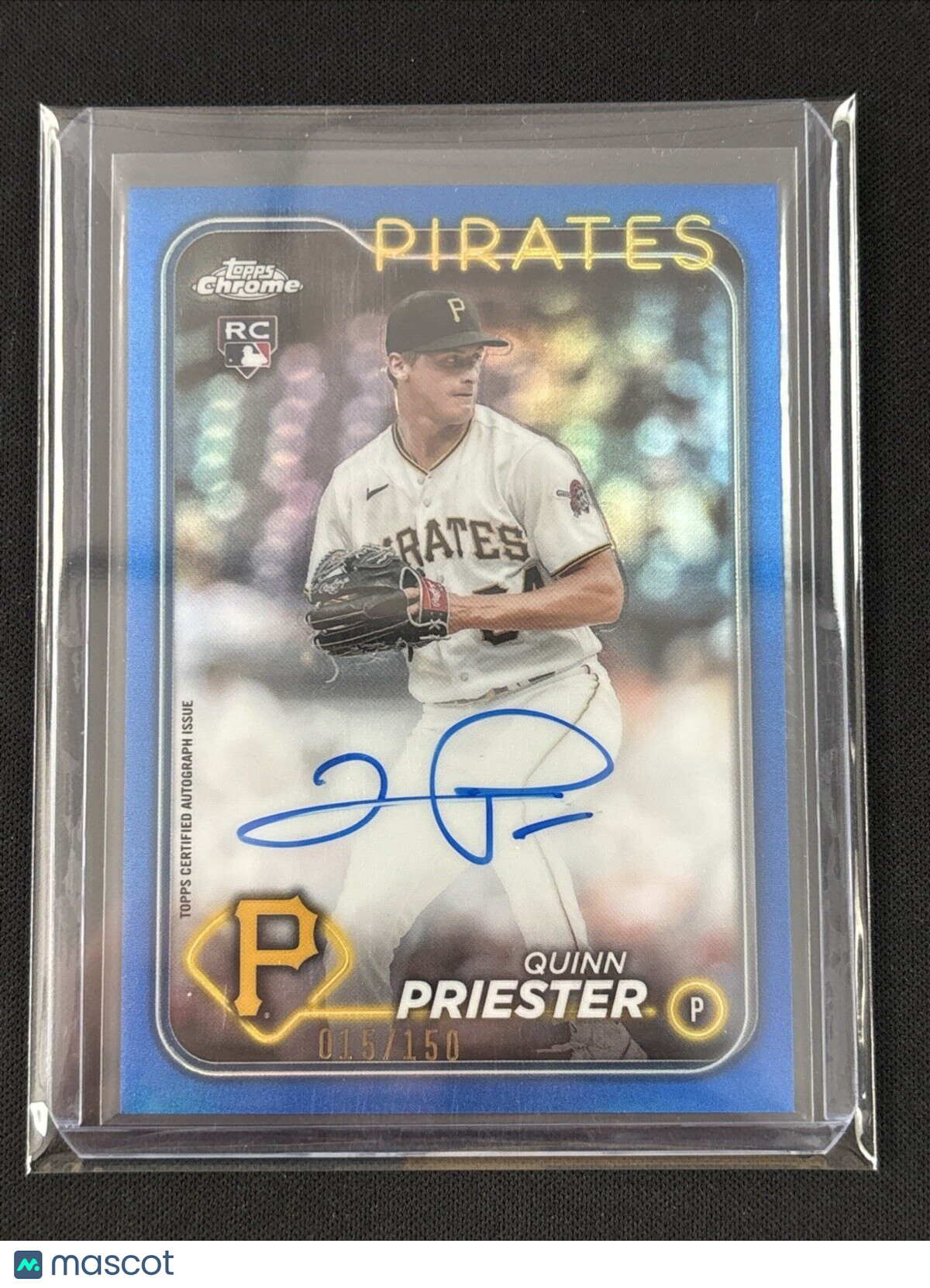 2024 TOPPS CHROME BASEBALL QUINN PRIESTER ROOKIE BLUE REFRACTOR AUTO /150