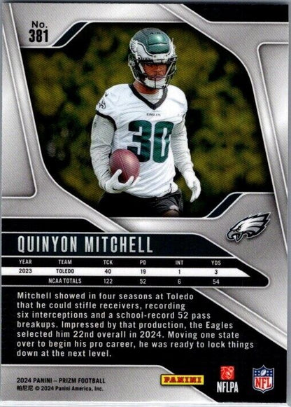 2024 Panini Prizm - #381 Quinyon Mitchell Rookie (RC)