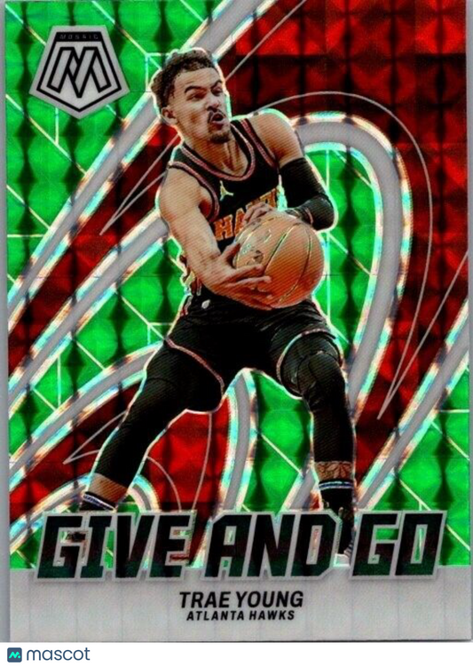 2023-24 Panini Mosaic - Give and Go #10 Trae Young Green Mosaic Prizm