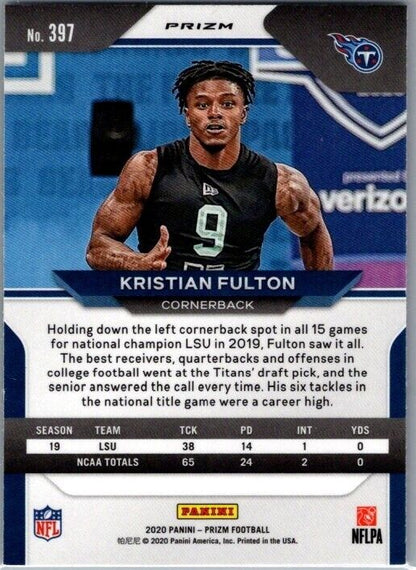 2020 Panini Prizm - Rookie #397 Kristian Fulton (RC) Silver