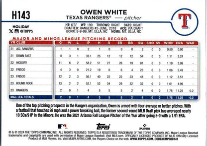 2024 Topps Holiday #H143 Owen White