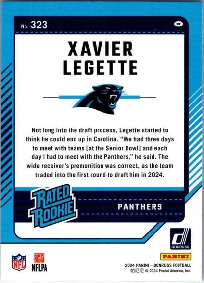 2024 Panini Donruss - Rated Rookie #323 Xavier Legette (RC)