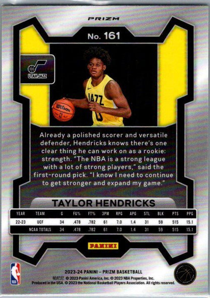 2023-24 Panini Prizm #161 Taylor Hendricks Prizms Green