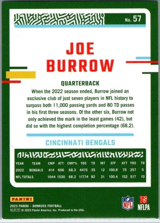 2023 Donruss Joe Burrow #57