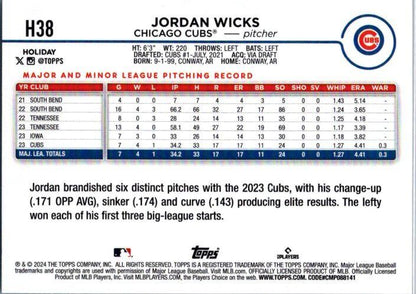 2024 Topps Holiday #H38 Jordan Wicks