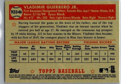 2021 Topps - Chrome 1952 Topps Redux #TC52-46 Vladimir Guerrero Jr.