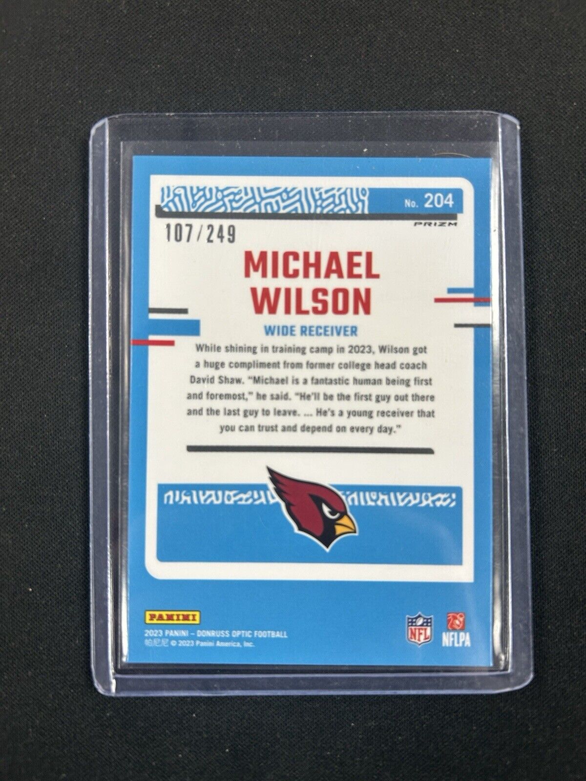 2023 Panini Donruss Optic Orange Rated Rookie #204 Michael Wilson /249