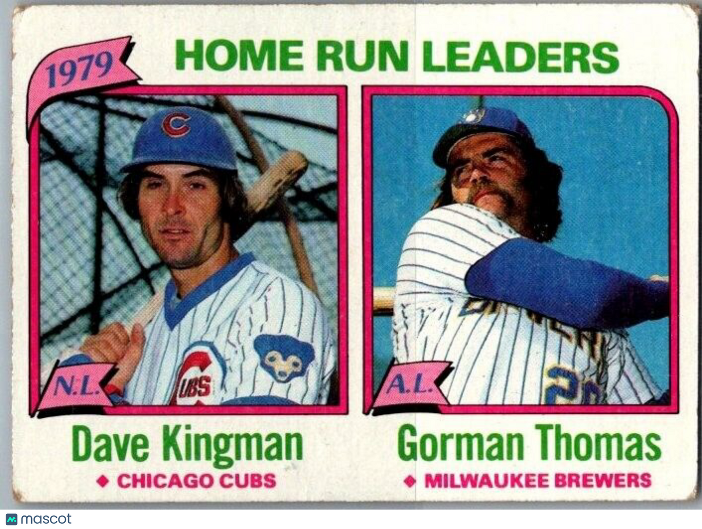 1980 Topps - #202 Home Run Leaders - Dave Kingman, Gorman Thomas