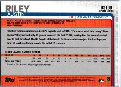 2019 Topps Update Series - Batting #US100 Austin Riley (RC)